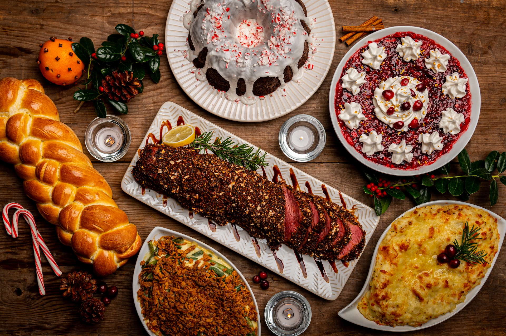 Christmas dinner table