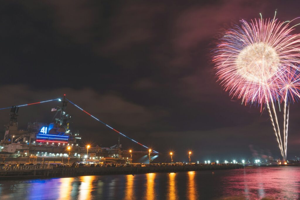 A view of San Diego fireworks