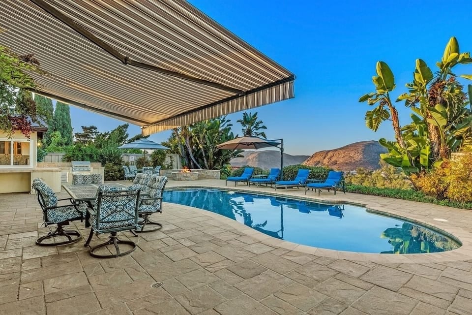 Pool view from one of our San Diego rentals